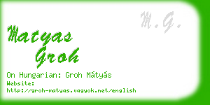 matyas groh business card